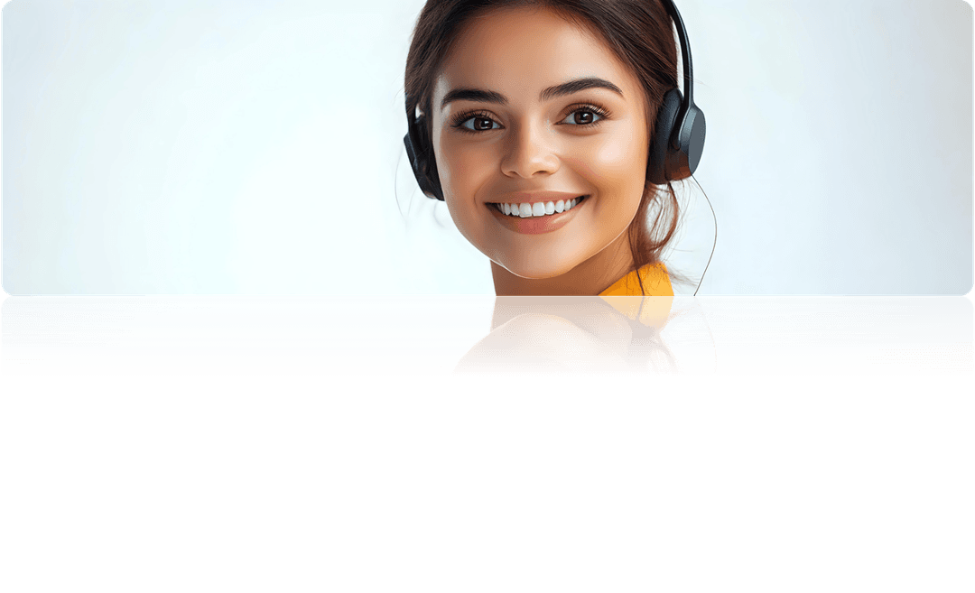 Online tuition teacher with headphones