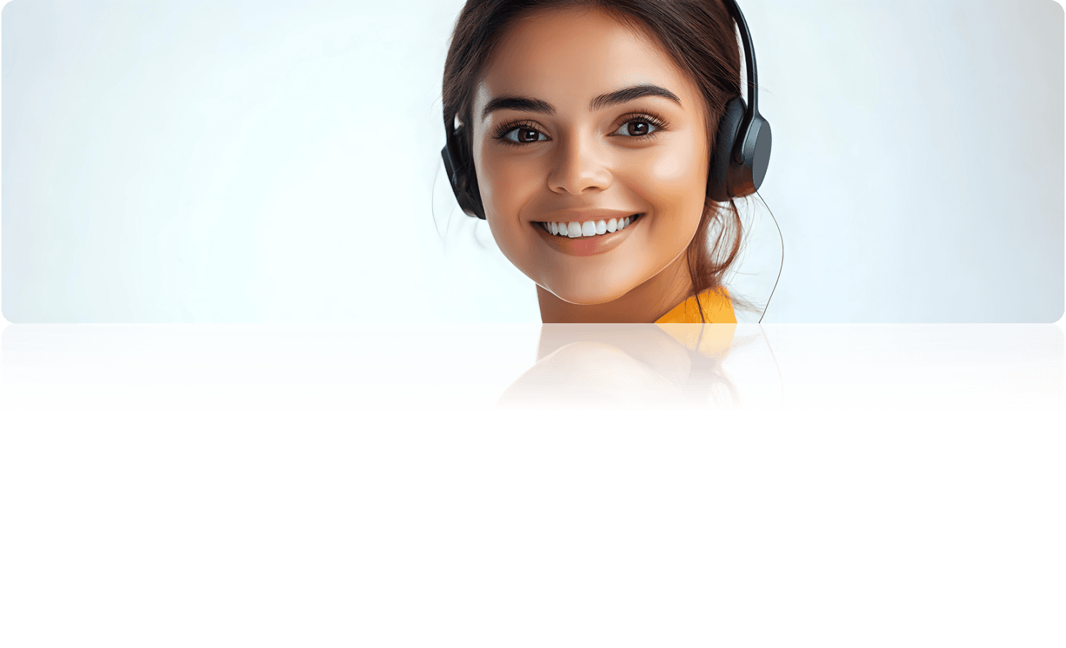 Online tuition teacher with headphones